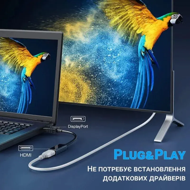 Перехідник DisplayPort Male to HDMI 4K Ultra HD Female ST-Lab (U-996-4K) - фото 8