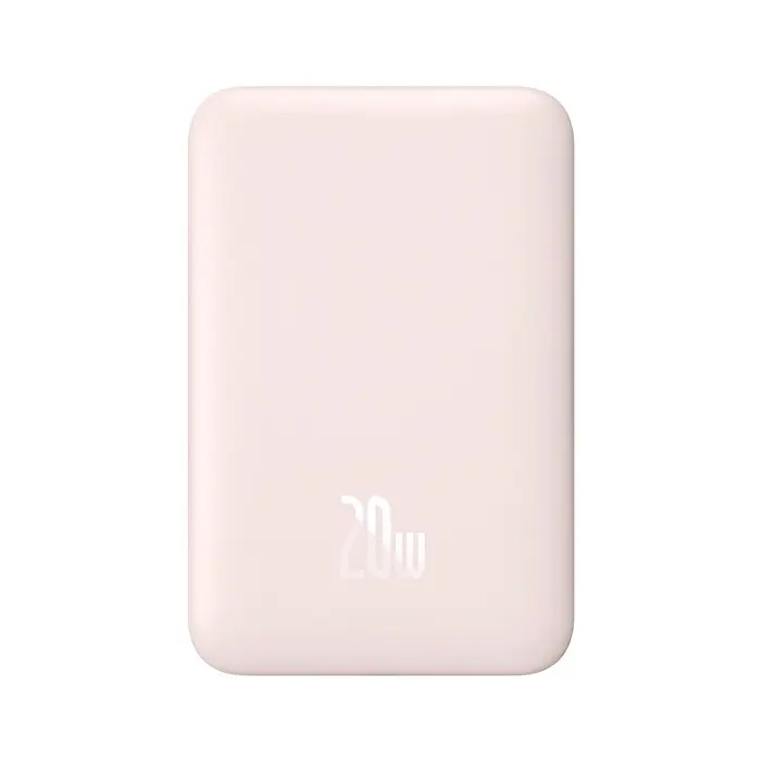 Магнітний портативний павербанк Baseus Magnetic 20 W 10000 mAh з бездротовою зарядкою для iPhone рожевий - фото 2