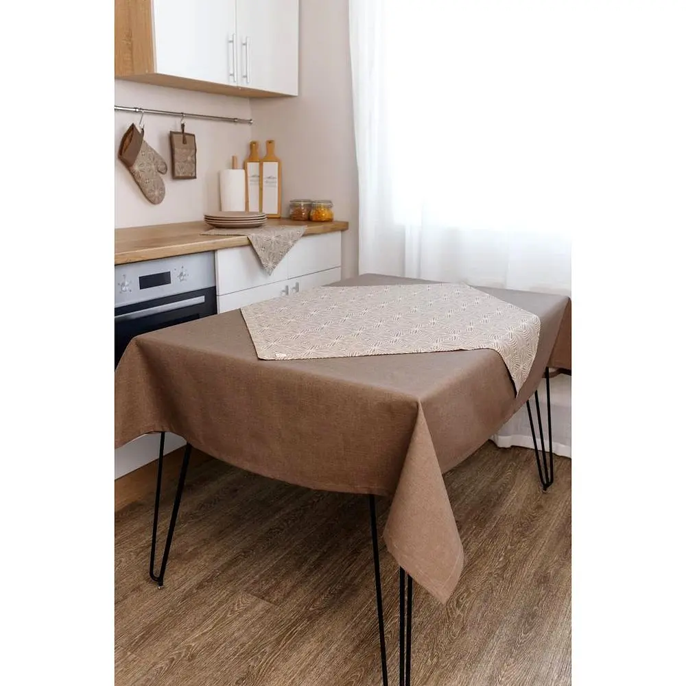 Скатертина наперон Прованс Кориця 85х85 см коричнева (41155) - фото 3