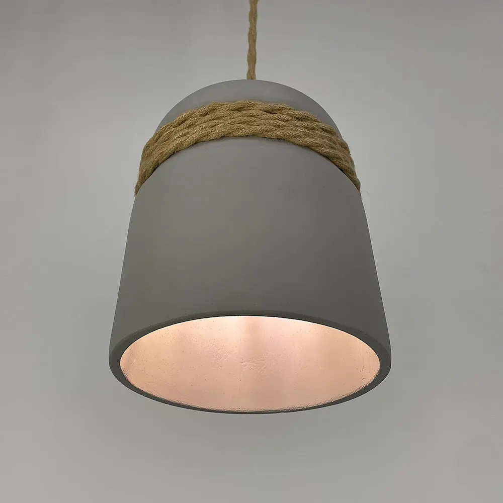 Підвіс із бетонним плафоном та латунною основою | Арт. MJ 186/1 GR+BR | Line F - фото 3