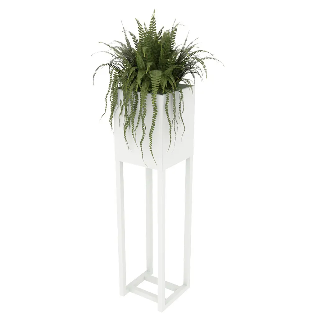Вазон-кашпо для квітів Nice & Cozy Stand 20x20x80 см на підставці білий