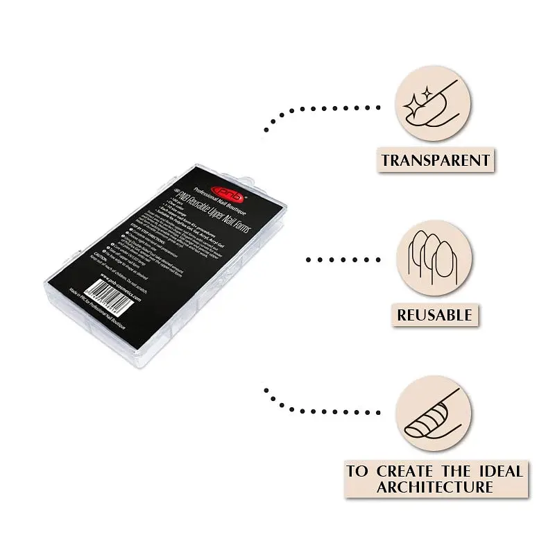 Багаторазові верхні форми для експрес нарощування PNB Reusable Upper Nail Forms 100 шт - фото 3