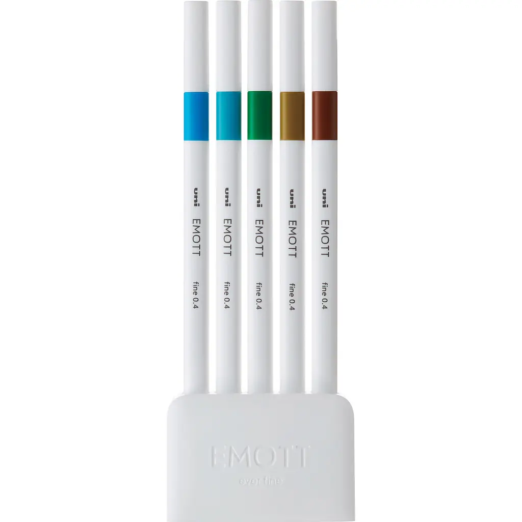 Набор лайнеров Uni Emott Fine Line Island Color 0.4 мм 5 цветов (PEM-SY/5C.04IC) - фото 2
