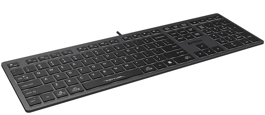Клавиатура A4Tech Fstyler FX60H White Backlit USB Grey (FX60H USB (Grey) White backlit) - фото 2