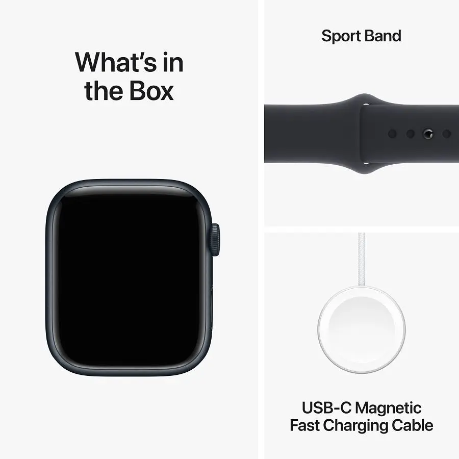 Смарт-часы Apple Watch Series 9 GPS 45 mm Midnight Aluminium Case with Midnight Sport Band - M/L Model A2980 (Grade C) Seller Refurbished - фото 9