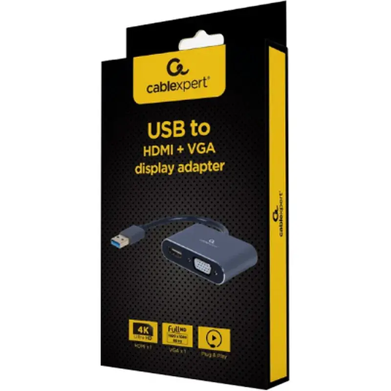 Перехідник USB-A to HDMI/VGA Cablexpert (A-USB3-HDMIVGA-01) - фото 2