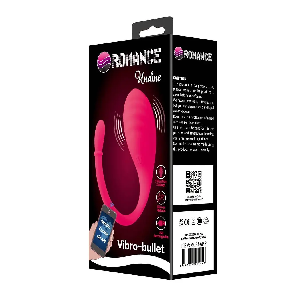 Віброяйце Baile Undine App Control Bullet, 20.5 см (рожевий) - фото 7