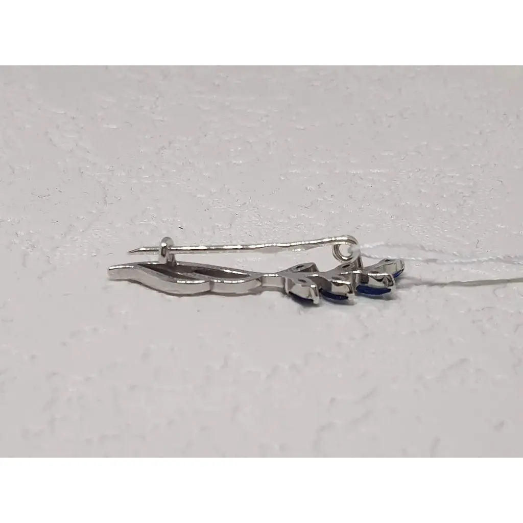 Срібна брошка-шпилька Ірій з фіанітами. 9520 СИН - фото 3