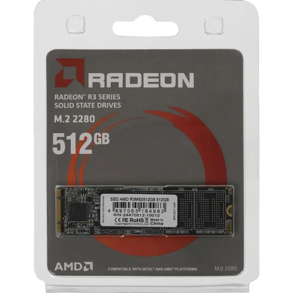 Накопичувач SSD AMD m.2 sata 512Gb Radeon R3 (R3MS0512G8) - фото 3