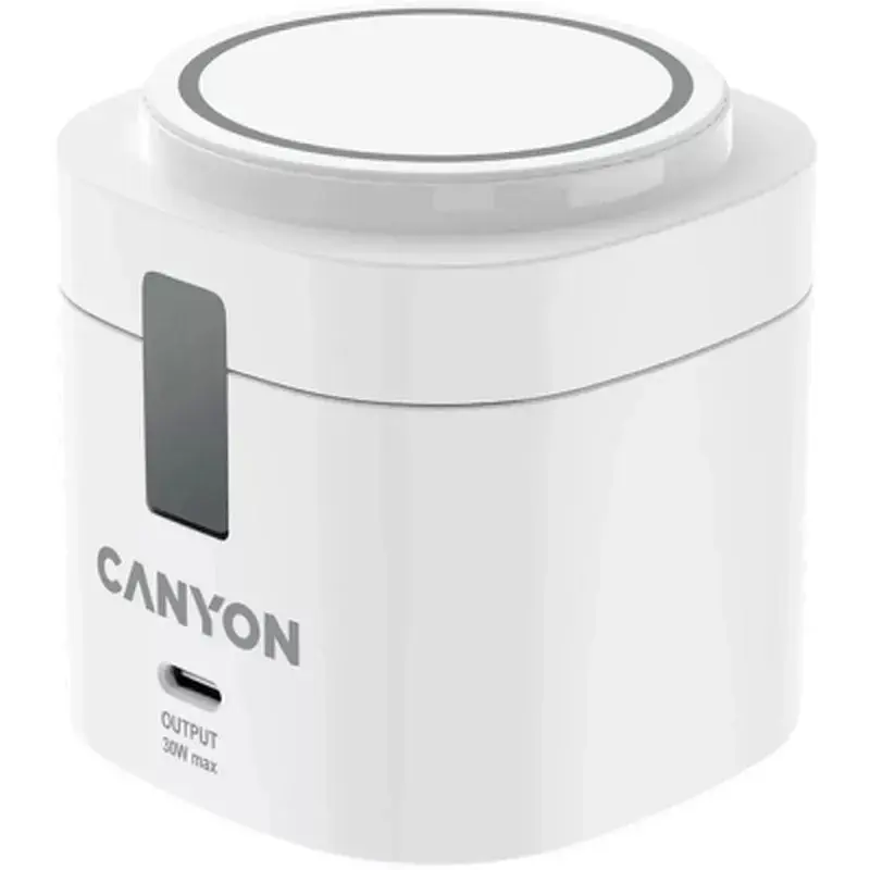 Зарядний пристрій Canyon 4-in-1 wireless charging stand 30W + cable 1.0m white (CNS-WCS405WW/A)