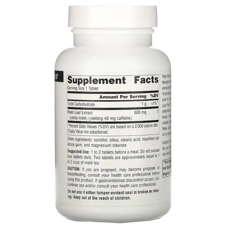 Натуральна добавка Source Naturals Yerba Mate 600 mg, 90 таблеток - фото 2