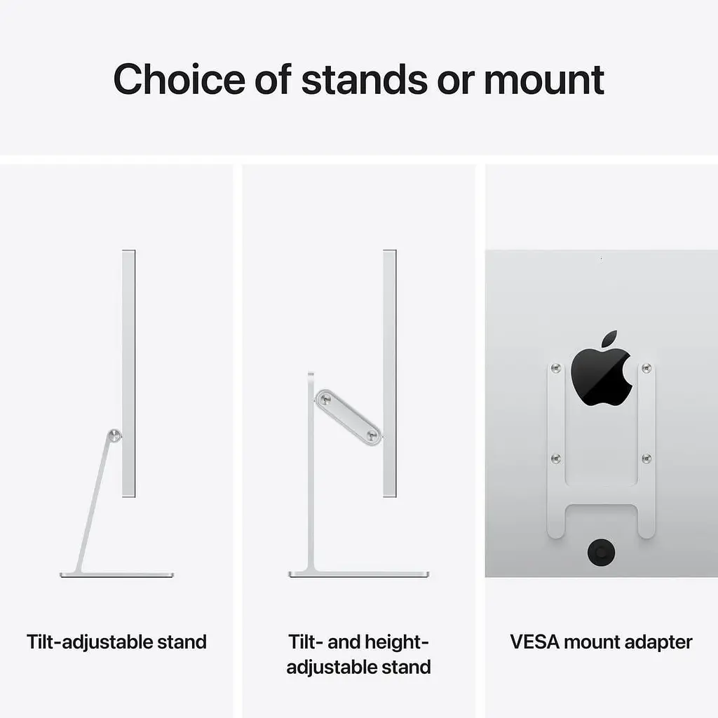 Монітор Apple 27" Studio Display Standard Glass (Tilt-adjustable Stand) 5K IPS 60Hz (MFEX4RU/A) - фото 3
