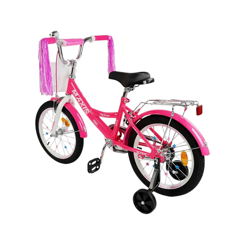 Велосипед 16" дюймів 2-х колісний CL-16113 "CORSO" MAXIS, кошик, ручне гальмо, дзвіночок, сидіння з ручкою, дод. колеса (6800067161130) - фото 3