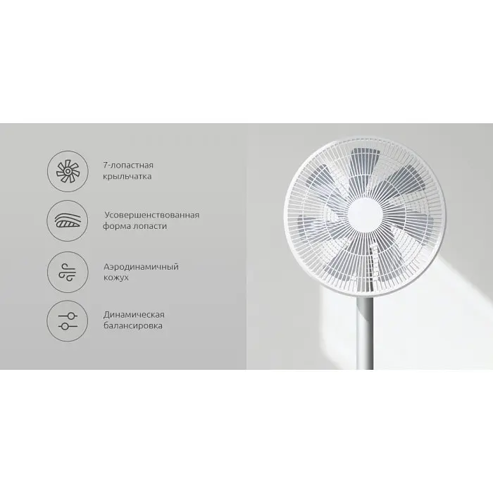 Вентилятор XiaomiSmartMi Wi-Fi Standing Fan 2S Global ZLBPLDS03ZM PNP6004EU - фото 5
