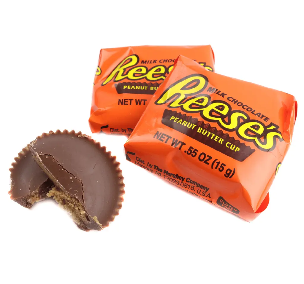 Шоколадні цукерки Reese's Milk Chocolate Snack Size Peanut Butter Cups 4шт, 62г - фото 4