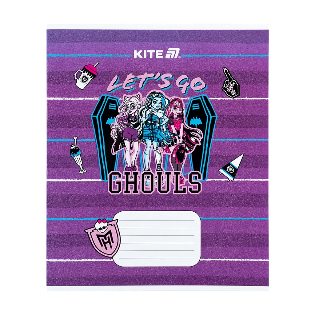 Зошит Kite Monster High, 12 аркушів, коса лінія (MH25-235), в асортименті - фото 5