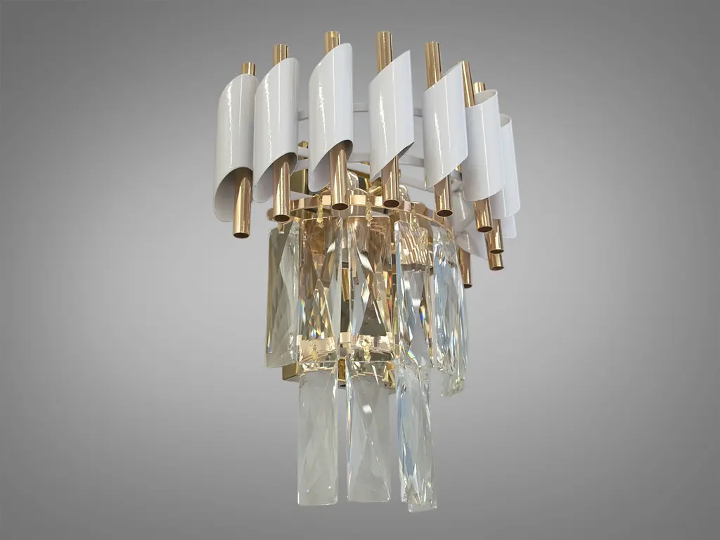 Кришталеве бра настінний світильник у стилі модерн Diasha 201202/250WH+S-gold - фото 2
