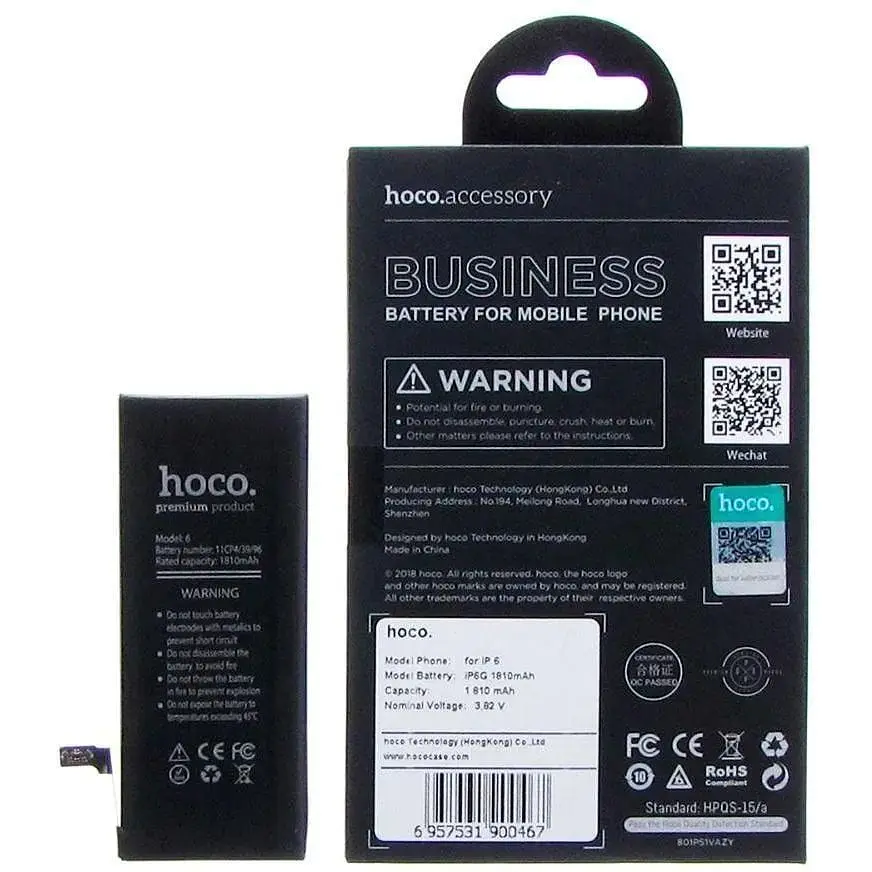 Аккумулятор Hoco для iPhone 6 стандартный 1810 мач - фото 2