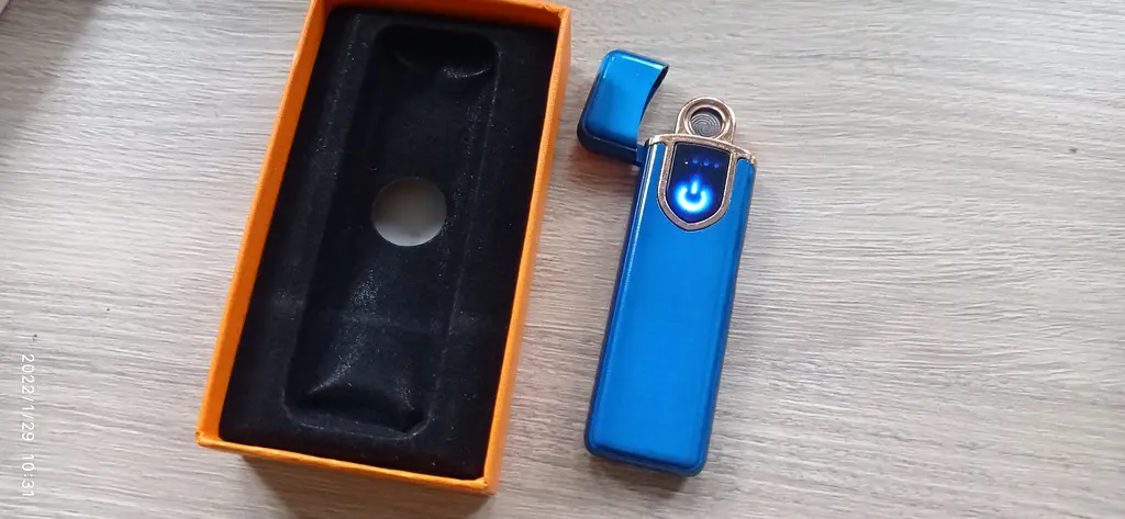 Зажигалка электронная GRAND USB спиральная аккумуляторная зарядка от microUSB синяя - фото 6
