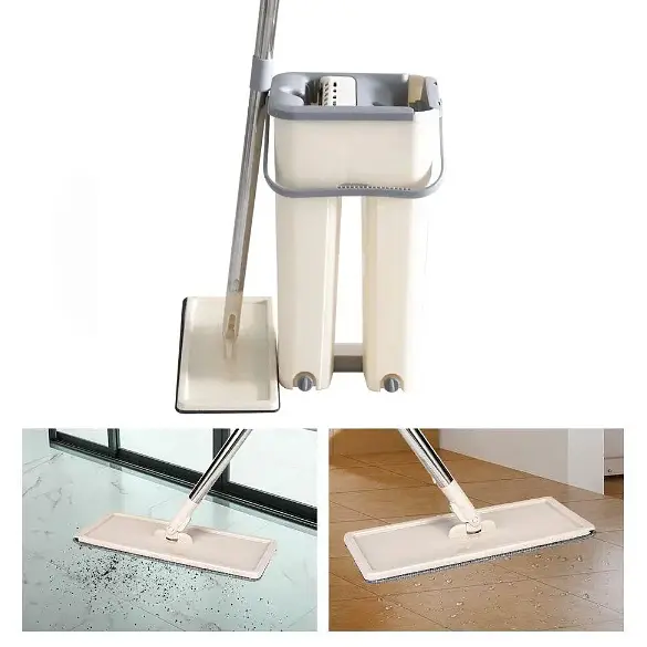 Швабра мікрофібра з віджимом + відро Scratch Cleaning Mop ∙ Швабра - ледарка cleaner 360 - фото 2