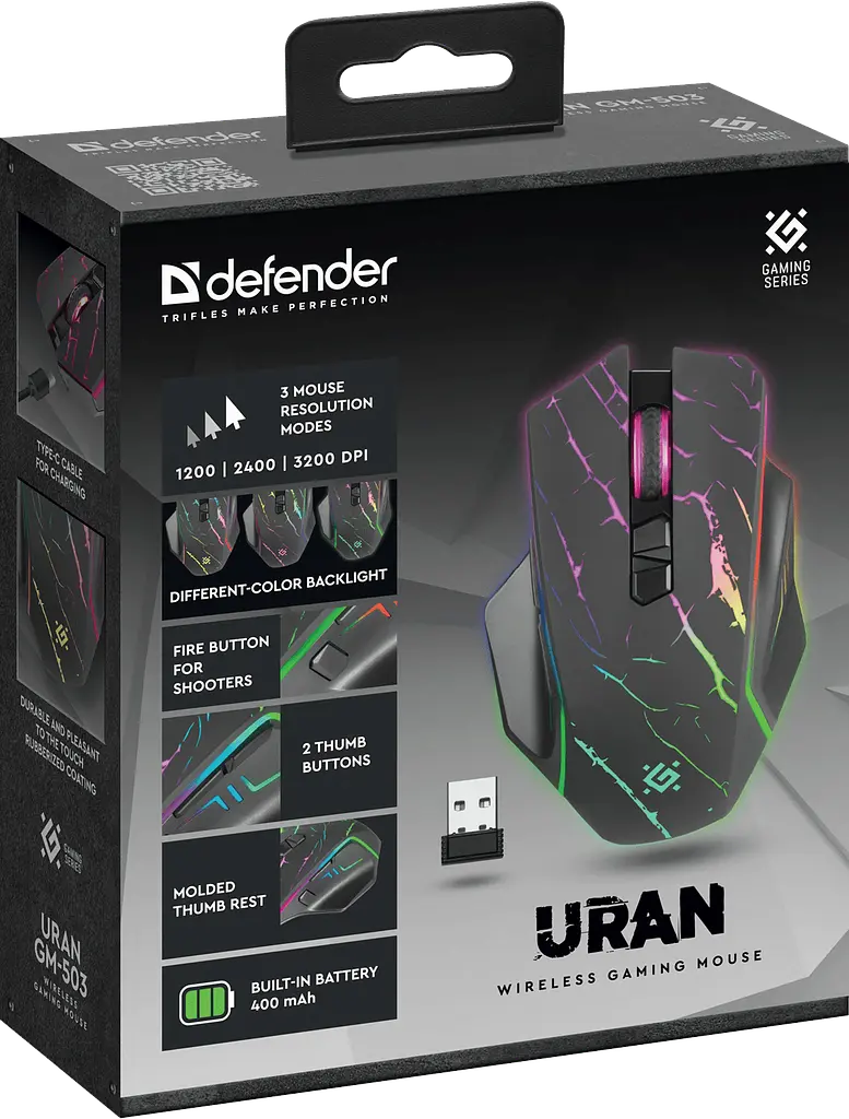 Компьютерная мышь Defender Uran GM-503 LED Black 52503 teh0023045 - фото 5
