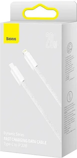 Кабель Baseus Dynamic Series USB-C to Lightning 1m 20W White (CALD000002) [82112] - фото 6