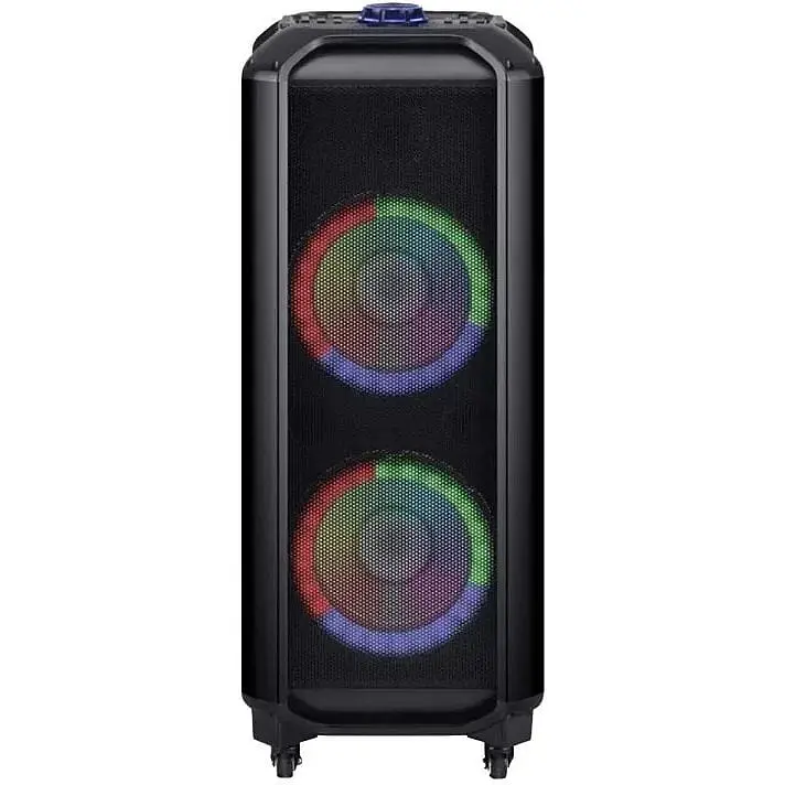 Аккумуляторная акустическая система XPRO HS-TD1010 колонка чемодан 300Вт USB SD FM радио Bluetooth 2 радиомикрофона ДУ (MER-15696) - фото 3