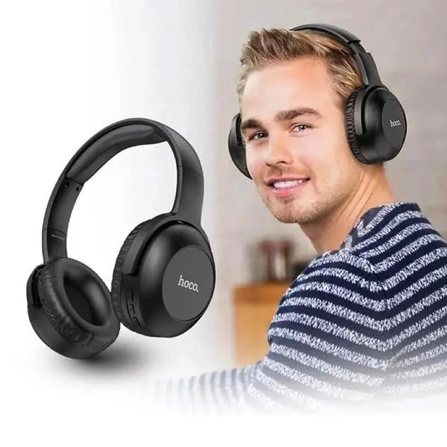 Наушники Hoco W37 Sound Active Noise Reduction BT headset |BT5.3, AUX, 33h, ANC| black - фото 5