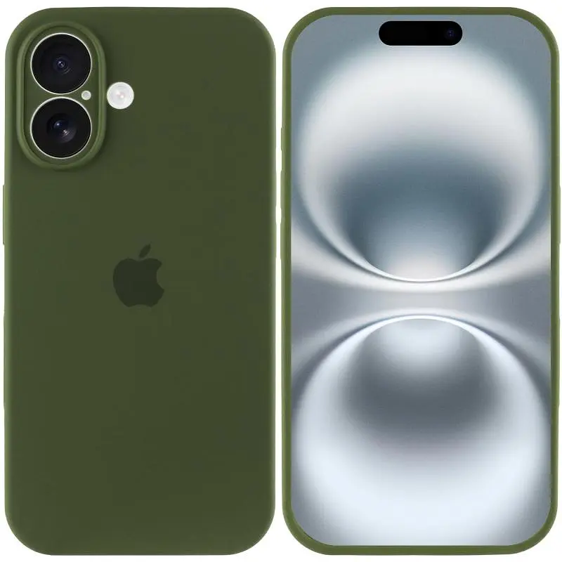 Чехол Epik Silicone Case Full Camera Protective (AA) для Apple iPhone 16 Plus (6.7) Зеленый / Dark Olive - фото 3
