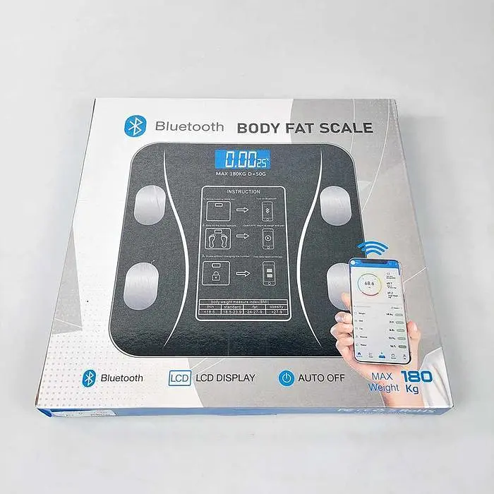 Розумні підлогові Smart ваги Taffware Digipounds Digital Scale з батарейками LED-дисплей Bluetooth 180 кг Чорний - фото 5