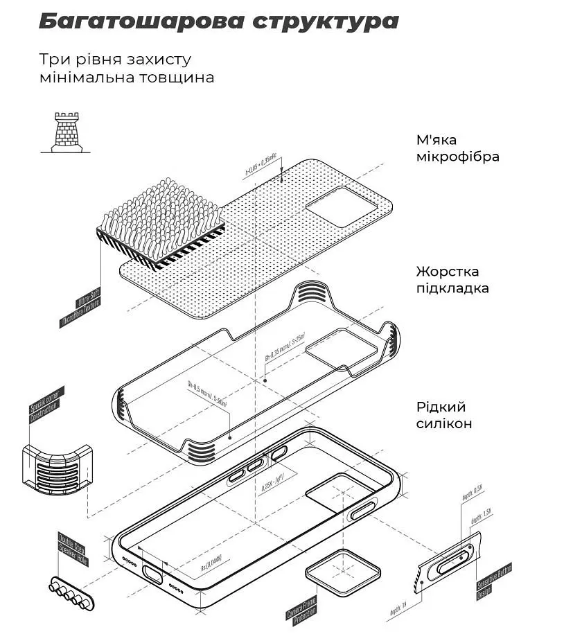 Чохол ArmorStandart ICON для Xiaomi 13T 5G/13T Pro 5G Dark Blue (ARM69645) [96881] - фото 5