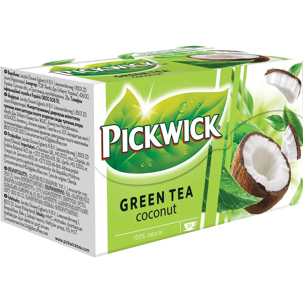 Чай зеленый Pickwick Coconut ароматизированный с кокосом 30 г (20 шт. по 1.5 г) - фото 2