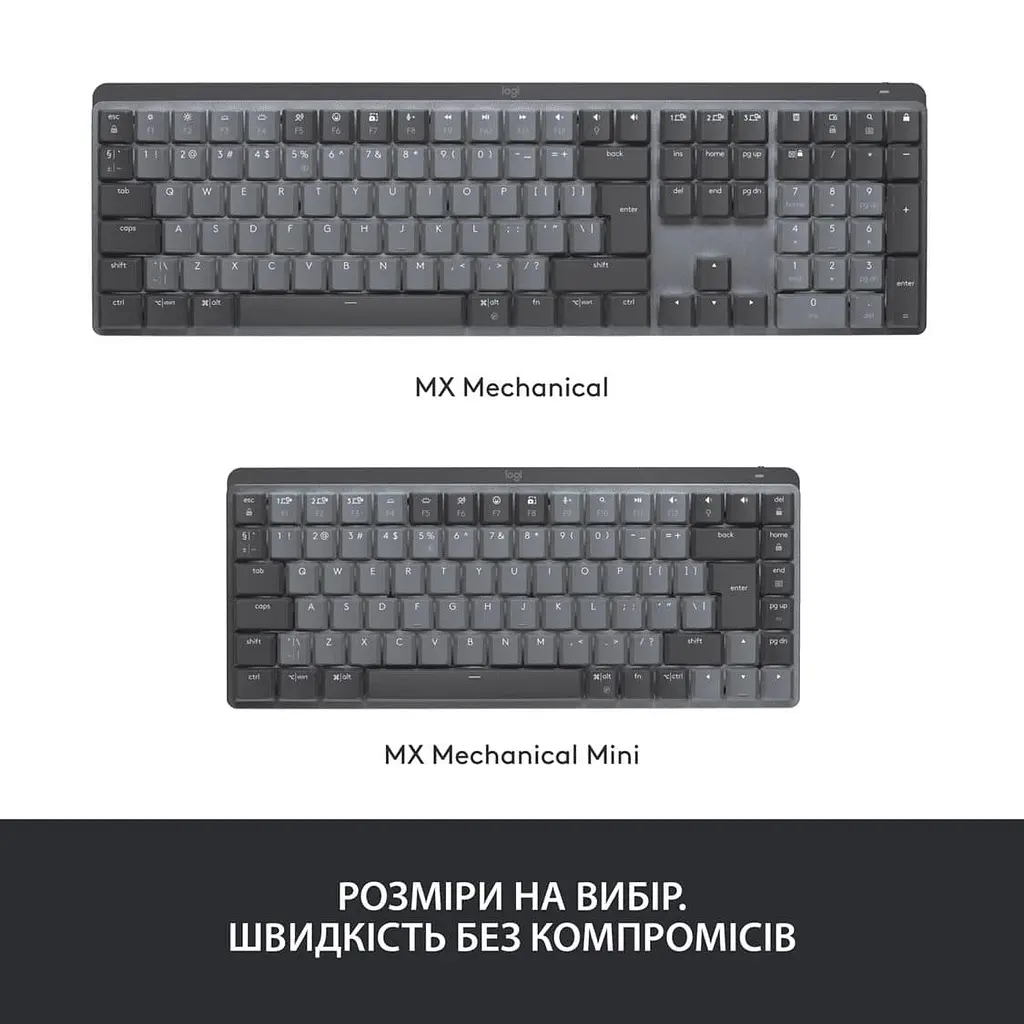 Клавиатура Logitech MX Mechanical Mini Minimalist Wireless Illuminated Graphite (920-010780) - фото 10