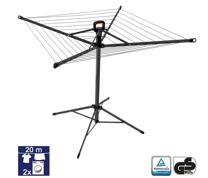 Сушарка для білизни підлогова Casa Si Pop-Up Rotary 20m Anthracite (CS92039B) - фото 2