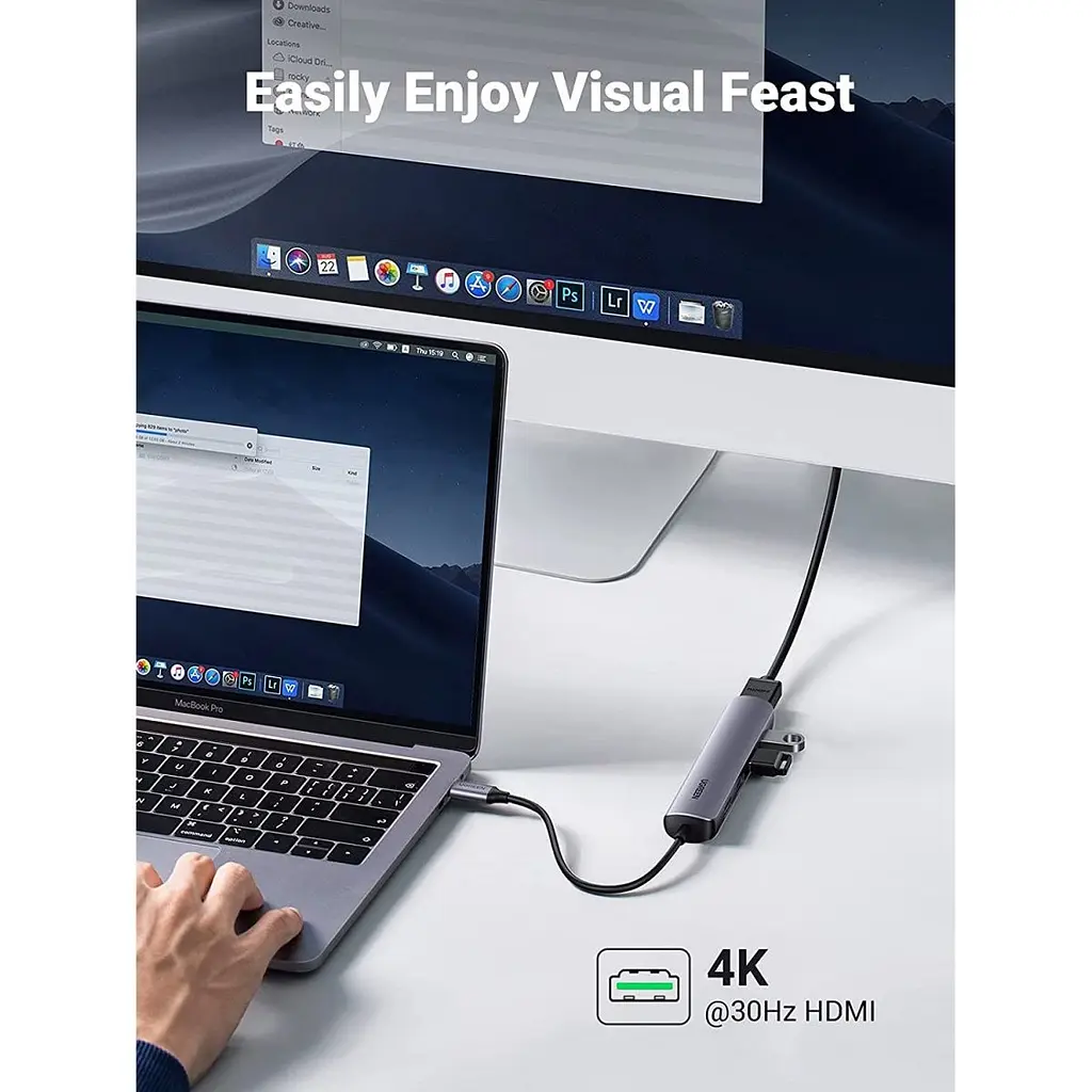 USB-хаб Ugreen 5 в 1 USB-C / 4xUSB 3.0 / 1x4K HDMI (20197) [63381] - фото 7