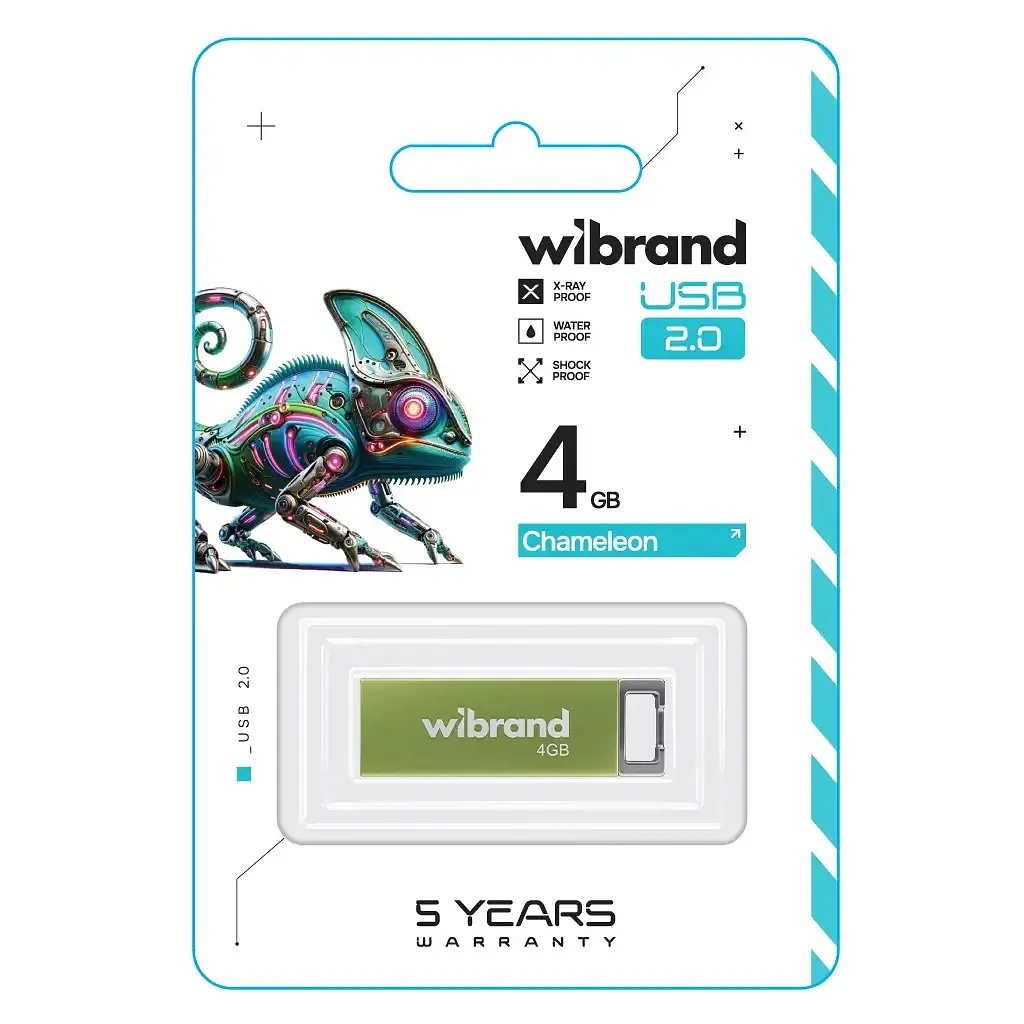 USB флеш накопитель Wibrand 4GB Chameleon Green USB 2.0 (WI2.0/CH4U6LG) - фото 2