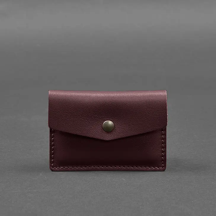 Кожаный кард-кейс 9.0 бордовый краст - фото 6