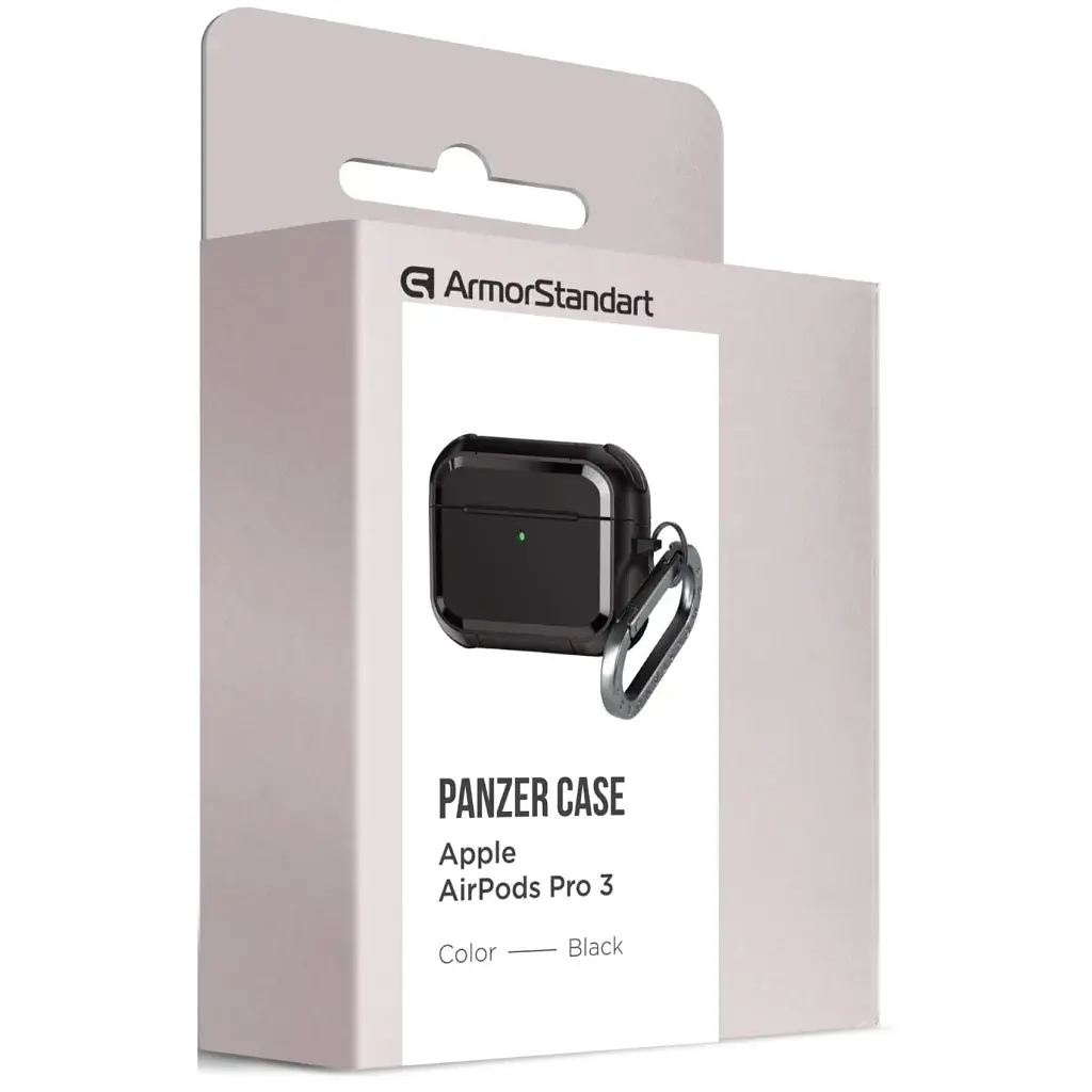 Чохол для навушників Armorstandart Panzer для Apple Airpods Pro 3 Black (ARM88286) - фото 2