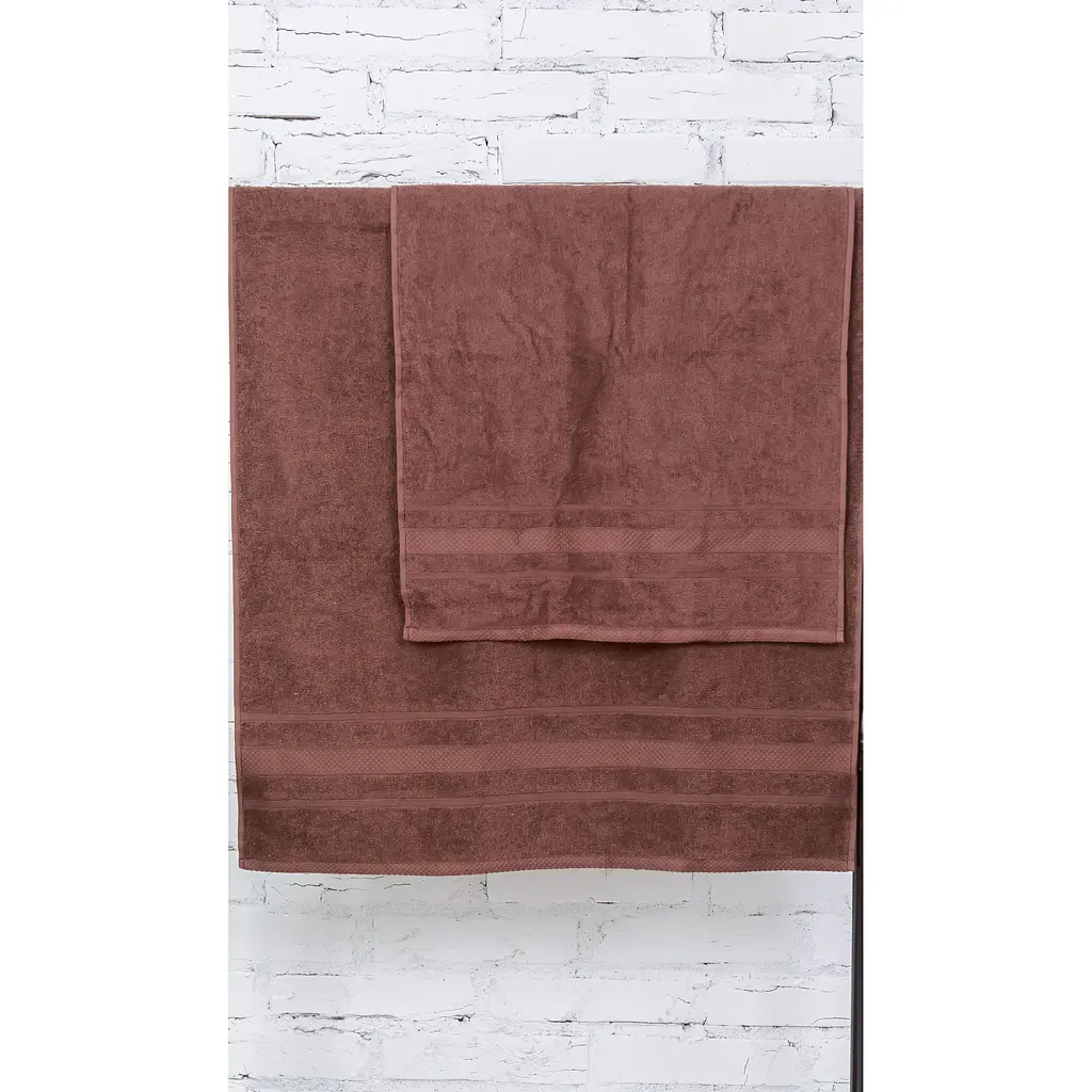 Набір банних рушників №5071 Elite SoftNess Brown, 2 шт. (2200003183092) - фото 3