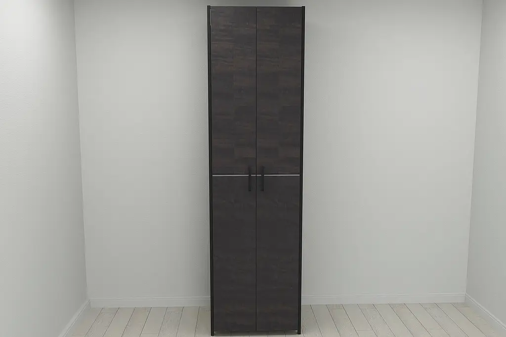 Шафа Гардероб Уні секція 6 серії Конект Ferrum-decor 220x60x50см Чорний метал ДСП Венге Магія 16 мм (FRD-104572) - фото 4