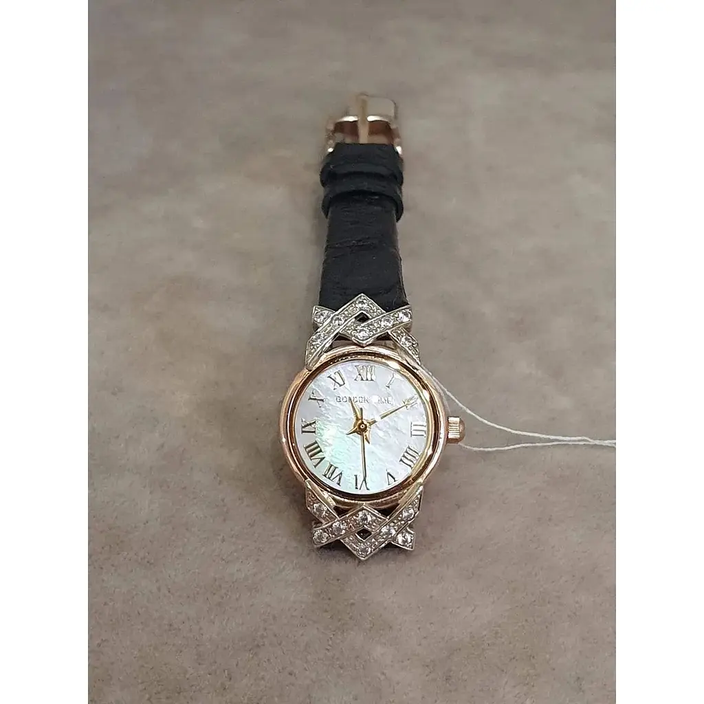 Золотые часы Golden Time кварцевые. Ч27РБ Черный - фото 2