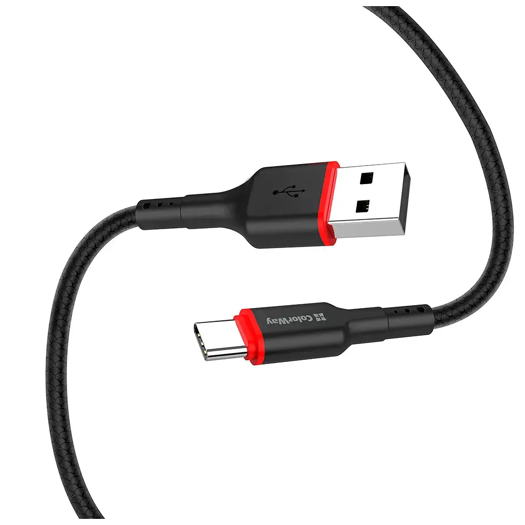 Дата кабель USB 2.0 AM to USB-C 1.0m 2.4А black ColorWay (CW-CBUC064-BK) - фото 5