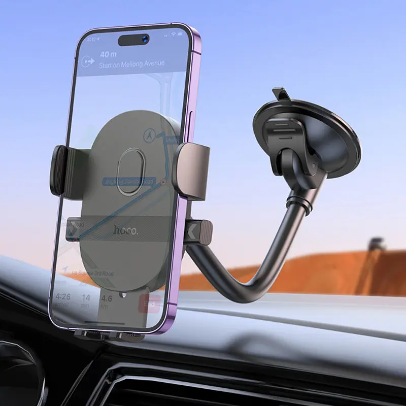 Автодержатель Hoco H20 Mighty one-button (windshield) Черный - фото 7