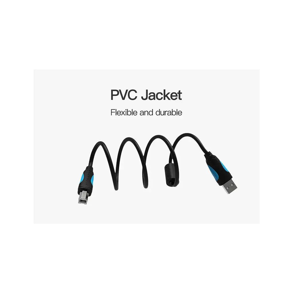 Кабель для принтера USB 2.0 AM/BM 1.0m black Vention (VAS-A16-B100) - фото 6