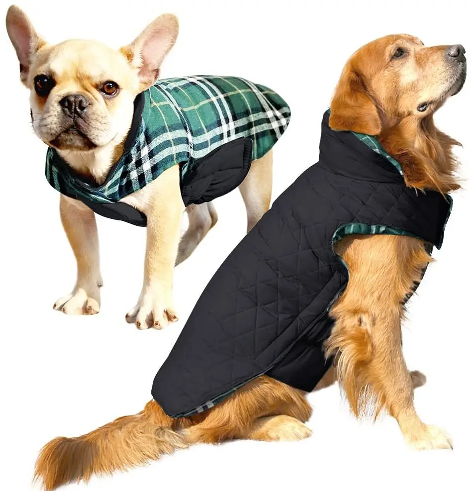 Зимовий водонепроникний двосторонній жилет у клітинку Derby Plaid Green у британському стилі, M Зелений - фото 2