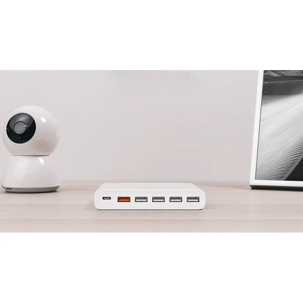 Адаптер живлення хаб Xiaomi Mi USB Multiple Hub 60 W Fast Charger 6 port cdq06zm - фото 3