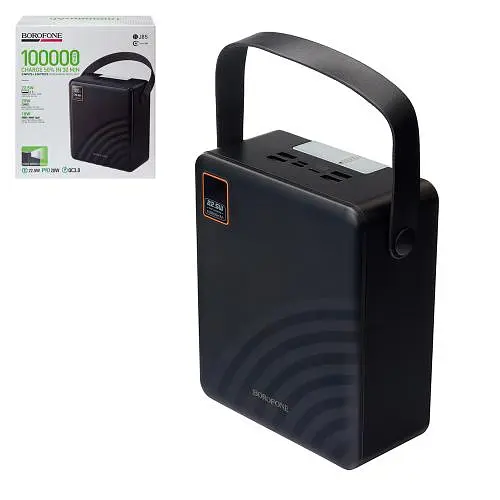 Power bank Borofone BJ85 100000 mAh 22,5W+PD20W Black, LED дисплей, ліхтарик