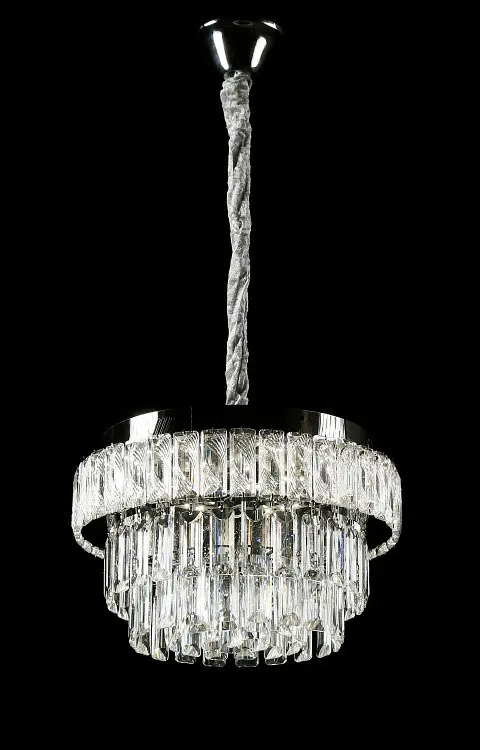 Хромована кришталева світлодіодна люстра Splendid Ray L1195/400/4+LED (CR), 40 см на 4 лампи E14 з LED-підсвічуванням - фото 2