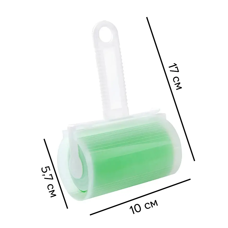 Багаторазовий липкий ролик для чищення одягу Semi з чохлом Green - фото 5