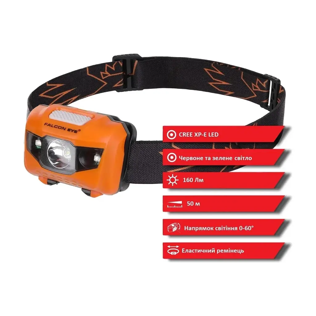 Ліхтар Falcon Eye Orion (160 Lm) Cool White/Red/Green LED Orange (FHL0014) (DAS303981) - фото 4